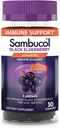 Sambucol Gummies Negro de Elderberry - Elderberry con zinc y vitamina C para adultos, Sambucus Gummies, Immune Support - 30 Condes