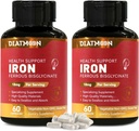 2 Pack Iron Supplement – Highly Absorbable Iron Bisglycinate Capsules for Adults, 120-Day Supply, Vegan, Non-GMO, Gluten-Free, Supports Energy & General Wellbeing