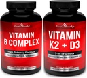 Divina recompensa Super B Complejo Vitaminas &amp; Vitamina K2 con D3 Bundle