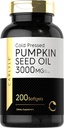 Carlyle Pumpkin Seed Oil Capsules TEN 3000mg ANTE 200 Softgels TENIENTES Ácidos grasos esenciales TENIDO Frío Presionado Suplemento dietético No GMO y Fórmula Libre Gluten