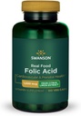 Swanson Real Food Folic Acid Folate Vitamina B-9 Cardiovascular Prenatal Health from Citrus Limon Extract Vegan Gluten-Free Non-GMO B9 1000 mcg 100 Veggie Capsules (Caps)