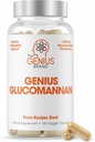The Genius Brand Genius Glucomannan - Glucomannan Capsules for Digestive Health, Energy & Satiety Support - Natural Fiber for Stomach Comfort - Non-GMO & Vegan - 180 Veggie Capsules