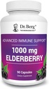 Dr. Berg Black Elderberry Capsules (Advanced Immune Support*) con 15,000 IU Vitamina D, 60 mg de Zinc, " 90 mg de Camu Camu - (4-in-1) Sambucus Elderberry Immune Support Suplemento - 90 cápsulas
