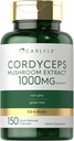 Carlyle Cordyceps Mushroom Capsules 1000mg  150 Count ← CS-4 Strain Mushroom Extract ← Non-GMO y Gluten Free