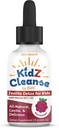 Kidz Cleanse ← Zeolite Detox para niños ¦ Desarrollo, Comportamiento, Energía y Gut Health Support Suplemento Silencio fácil de tomar, Pure Liquid Zeolite Drops + Methyl B12 + D3 (Raspberry Flavor) - 2oz