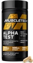 MuscleTech Testosterone Booster para Hombres, AlphaTest - T-Boost Mens Suplemento con Tribulus Terrestris " Boron - Daily Hombre Gym Workout Suplementos para el crecimiento muscular, resistencia " Energía - 120 pastillas