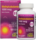 Factores naturales, Vitamina B12 Metilcobalamina 1.000 mcg, ofrece la forma más activa metabólicamente de B12, Tablas de dissolver rápido