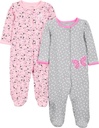 Simple Joys de Carter's Baby Girls' 2-Pack Cotton Snap Footed Sleep and Play