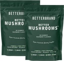 Betterbrand BetterMushrooms Nootropic Gummies - Apoya Mejor Gut Health, Función Cognitiva, Claridad Mental con 10 Mushrooms Funcionales - 60 Gummies - Raspberry Flavor - Pack de 2