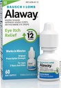 Alaway Antihistamine Eye Drops for Itchy Eyes, Fast-Acting, Up to 12-Hour Eye Itch Relief, Clinically Tested Prescription-Strength Formula, 0.34 Fl Oz