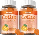 2 Packs 500MG CoQ10 Suplemento Gummies, Omega-3, Magnesio, Vitamina B3, Zinc, Ultra Alta Absorción Proporciona Apoyo Saludable para el Corazón, Energía Celular y Antioxidantes, 120Cts.