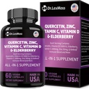 60 Conde Quercetin 1000mg Zinc 50mg Vitamina C 1000mg Vitamina D 5000IU Immune System Support Suplemento con Echinacea Ginger Bromelain Sea Moss Nettle Vegan Capsules para Hombres y Mujeres, USA