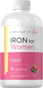 Carlyle Líquido Iron Suplemento para Mujeres TENIDO 8 fl oz Drops ANTE Fruit Punch Flavor TEN VÍgetarian, Non-GMO, Gluten Free