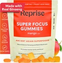 Focus Gummies for Adults tención American & Korean Ginseng with Reishi Mushroom extracts ← All Natural Gummies for Focus, Mood, and Energy Silencio Mango Flavored ← 45 Count