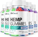 (5 Pack) Life Boost Hemp Gummies Advanced Strength Performance Hemp Blend Formula, Big Size Lifeboost Hemp Gummy with 25mg Hemp Extract, Great Taste 1500mg Por Bottle, New 2024 Gummies (300 Gummies)