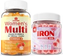 Gummies de hierro vegano + Gummies de mujer multivitamina
