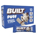 Built Bar, Puff Protein Bars, Cookies 'N Cream Puff, 17g Protein Snacks, On-The-Go Bars, Only 140 Calories, 7g Sugar, Collagen, Not Gluten Free, 12 Count