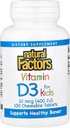 Factores naturales, vitamina D3 400 UI, soporta huesos fuertes, dientes y función inmunitaria, 100 tabletas (100 porciones)