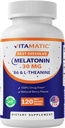 Melatonina Vitamática 30 mg - con B6 &amp; L-Teanina - 120 Tablas de disuelto rápido con sabor a baya natural (2 Tablas Dosis = Melatonina 60 mg) (120 Cuenta (Pack de 1))