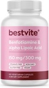 Benfotiamine 150mg / Alfa Lipoic Acid 300mg (120 cápsulas vegetarianas) - No Stearates - Vegan - Gluten Gratis - No GMO