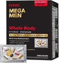 Mega Men Whole Body Ultra Premium Vitapak Program, GNC’s Best Nutrition Pack for Male Wellness, Convenient, 8 Productos en 1 Packet, Memory, With Clinically Proven Ingredients, Joint Support, 30 svgs