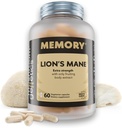 Lions Mane Supplement Capsules - Suplemento Nootropic Mushroom para Cerebro, Memoria &amp; Apoyo Inmunitario Silencio Extracto corporal para Focus, Energy & Cognitive Wellness