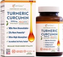 A1Vitality NovaSOL Turmeric Curcumin 1000mg – Clínicamente Probada 185x Absorción Superior – Promueve Confort Conjunto, Movilidad & Bienestar General – No GMO, Doctor Formulado, 60 Softgels.