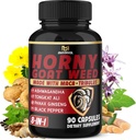 BMVINVOL Horny Goat Weed Capsules with Maca, Ginseng, Tribulus Terrestris, Ashwagandha, Black Pepper - 90 Count for 3 Month Supply