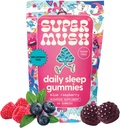 SuperMush Sleep Gummies for Adults - Mushroom Supplement with Magnesium Citrate, L-Theanine, Chaga, Reishi & Chamomile for Deep Sleep, REM & Detox - Vegan &amp; Sugar-Free - 60 Gummies (30 Servings)