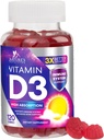 Vitamina D3 Gummy 5000 UI (125 mcg) - Vitaminas dietéticas D Suplemento para Hombres Mujer - Hueso, Dientes, Muscle &amp; Immune Health Support, High Potency VIT D3 Nature's Non-GMO & Gluten Free - 120 Gummies
