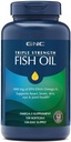 GNC Triple Strength Fish Oil, Twin Pack, 120 Softgels por botella, soporta el corazón, cerebro, piel, ojo y salud conjunta