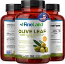 FineLand Olive Leaf Extract 50x – 25,000mg Eq. per Serving TEN 160 Vegan Caps, Olive Extract with 20% Oleuropein TEN Herbal Antioxidant Supplement for Circulatory and Immune Support, Made in USA