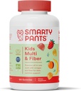 SmartyPants Kids Multivitamin Gummies and Fiber Supplement: Vitamin D3, C, Vitamin B12, B6, A, Zinc, Biotin, Inositol, Fiber Gummies, Three Fruit Flavors, 120 Conde (30 Day Supply)