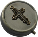 Caja de Píldora de Píldoras portátiles - Caja de regalo Caja de Píldora de Píldoras de Metal decorativo de Bronce, Caja de Píldora de Píldora de Píldoras de bolsillo pequeña para uso, Vitamina de almacenamiento o medicina