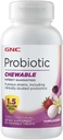 GNC Probiótico Chewable con 1,5 millones de UC - Vanilla Berry, 100 Tabletas, Asistencia Probiótica diaria
