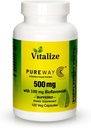 Vitalize - PUREWAY-C 500 MG BUFFERED | Vitamin C Supplement | Supports Wound Healing and Immune System | Ascorbic Acid Vitamin C | Efficient Cellular Absorption | Each Bottle Contains 120 Veg Tablets