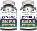 Amazing Formulas Astragalus 2000 mg Por Serving Capsules Suplemento Silencio Hecho de Pure Astragalus Membranaceus Plant Root Extract ← Non-GMO TEN Gluten Free (120 Conteo Ø 2 Pack)