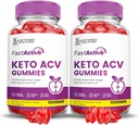 (2 Pack) Fast Active Keto ACV Gummies Advanced Formula 1000MG Fastactive Keto Gummies Apple Sider Vinegar Formulado con Pomegranate Beet Juice Powder B12 Vegan Non GMO 120 Gummys