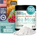 Atlantic Naturals Sea Moss Superfood Powder with Ashwagandha, Beet Root, and Maca Root - Sea Moss Powder Supports Healthy Skin, Athletic Performance, and Positive Mood - Vanilla Flavor (150g)