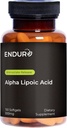 Endur Alpha Lipoic Acid, Antioxidant Defense & Cellular Energy Support, Comunicado inmediato, Vegan, Gluten Free, 300mg (150 Softgels)