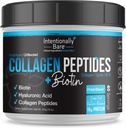 Intencionally Bare Collagen Powder Unflavored - Colagen Peptides Polvo con ácido hialurónico Biotina - No GMO &amp; Grass Fed Collagen Powder Protein con 10g Proteína - Keto Collagen Powder 40 Servings