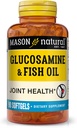 MASON NATURAL Glucosamina &amp; Fish Oil Suplemento con DHA &amp; Omega 3 para soporte conjunto &amp; muscular, 1 mes de suministro de pastillas Softgel