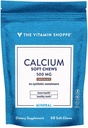 Calcium Chews 1,000mg, Chocolate Flavored Chews – Mineral Essential for Healthy Bones & Teeth, No Artificial Sweeteners – with Vitamin K1 & D3 (60 Chews) by The Vitamin Shoppe