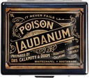 Caja de Píldora de Píldora de Plata de 7 Días Caja de Píldora de Metal con Espejo y 8 Compartimientos Organizador de Píldora de Viaje Cuado para Purse (Poison Laudanum)