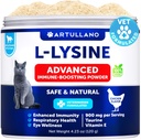 L-Lysine for Cats - Lysine Powder Suplemento - 900mg/servido - Immune Support for Cats & Kittens - Sneezing, Runny Nose, Squinting, Watery Eyes, Cold, Eye Function, Respiratory Health - with Taurine