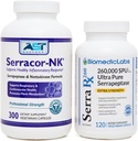 Serracor-NK (300) " Serra-RX 260,000 SU (120)- Scar Tissue Bundle - Acid-Resistant Serrapeptase Proteolytic Systemic Enzyme