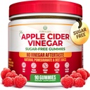 Manivelas de vinagre sin azúcar para adultos (90 chews) – Sin filtrar, Detox ACV Gummies con la Madre para la Salud Gut, Energía, Digestión &amp; Apoyo Inmunitario – No Más cápsulas, píldoras o Reflujo ácido
