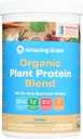 Impresionante planta orgánica Protein Blend: Vegan Protein Powder, New Protein Superfood Formula, All-In-One Nutrition Shake with Beet Root, Pure Vanilla, 11 Servings