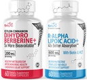 Fusiones de la naturaleza Dihidroberine 200mg (60 cápsulas) - R Alpha Lipoic Acid 600mg (60 cápsulas) Bundle