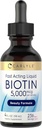 Carlyle Biotin 5000mcg Líquidas gotas Silencio 4 fl oz Silencio para Mujeres y Hombres Silencio Berry Flavor ← Belleza Fórmula Anterior Vegetariano, No GMO &amp; Gluten Suplemento Gratis
